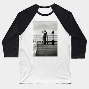 Romantic Couple on Beaumaris Pier, North Wales, UK Baseball T-Shirt